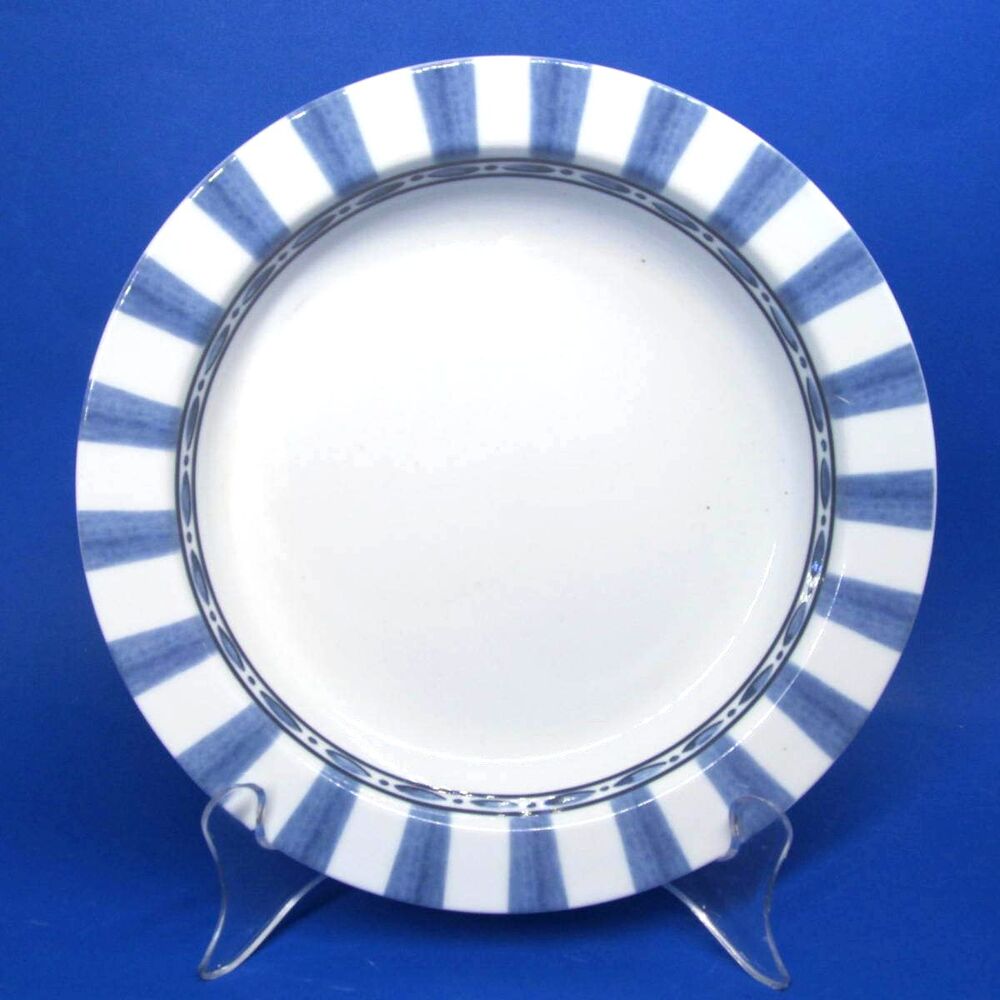 Dansk Bistro Cafe Parisian Blue 8 1/4" Rimmed Soup Bowl Made In Portugal VGC